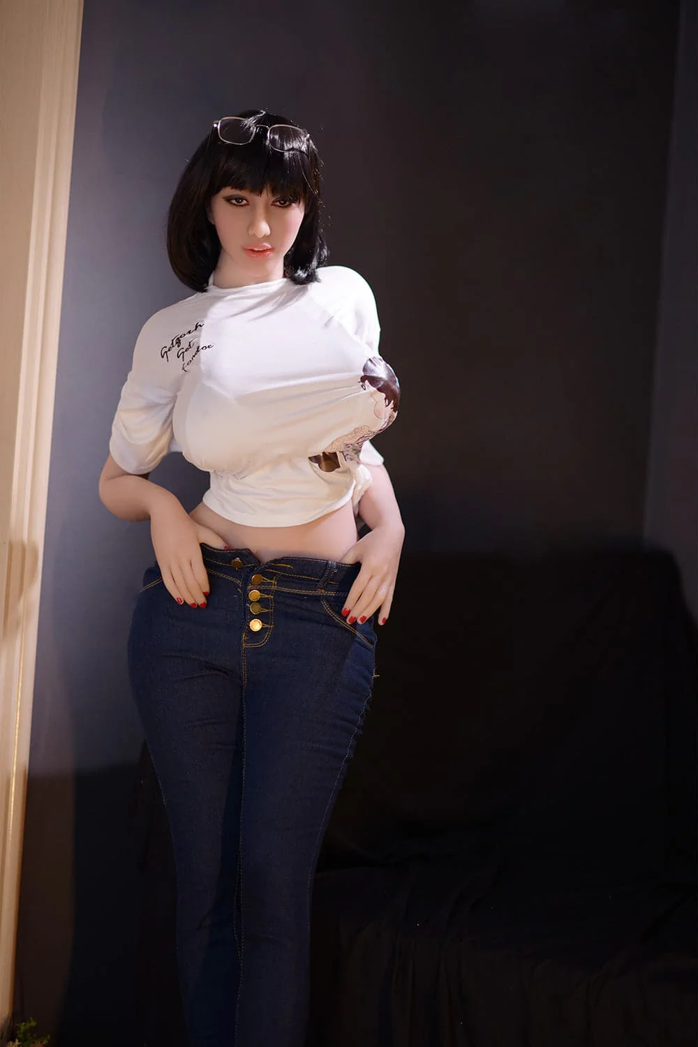 163cm/5ft4 I-Cup Huge Tits & Big Butt Black Short Hair Sex Doll with #101 Head - Image 9